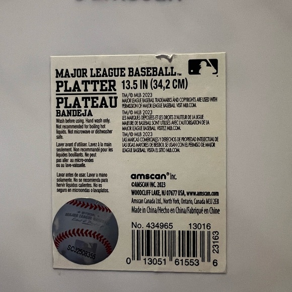 Baseball Party Decorations: 2 Platters, Cupcake Cups, Banner and Hanging Swirls - Picture 9 of 9